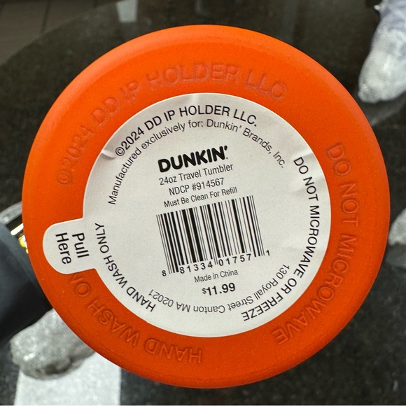 Dunkin' Summer 2024 Ombre Plastic Insulated 24oz Tumbler ORANGE - NWT - Picture 4 of 4